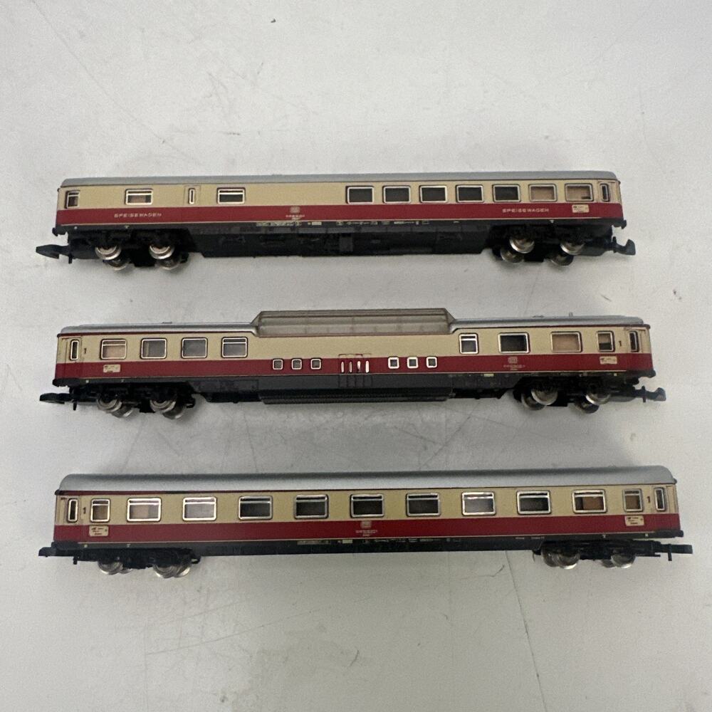 Lot Of 3 Marklin Miniclub Z Scale DB 1st Class Passenger Coach Observation